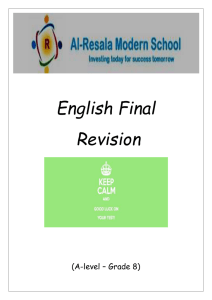 English Final revision Aim high G 8 - RMS