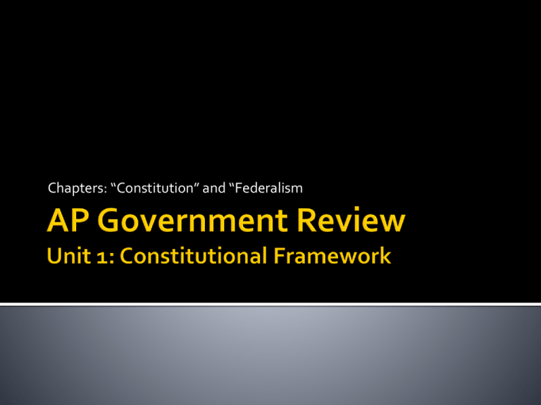 AP Government Review Unit 1 Constitutional Framework
