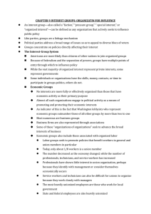 CHAPTER 9 INTEREST GROUPS: ORGANIZATIN FOR