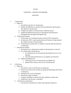 NOTES CHAPTER 8 – MITOSIS AND MEIOSIS ZOOLOGY