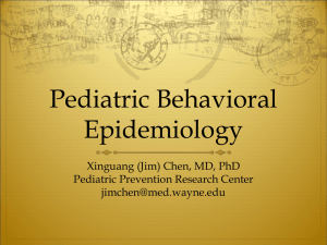 Pediatric Behavioral Epidemiology