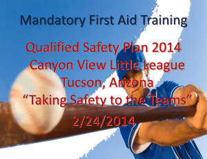 2014 CVLL Mandatory First Aid Training Presentation