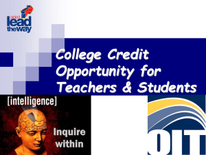Conference - College Credit - Oregon Institute of Technology