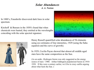 Solar Abundances (Norton)