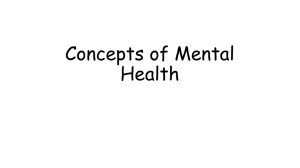 Concepts of Mental Health