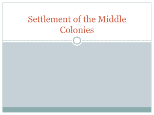 Settlement of the Middle Colonies