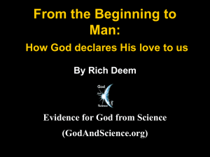 From the Beginning to Man: How God declares His love to us