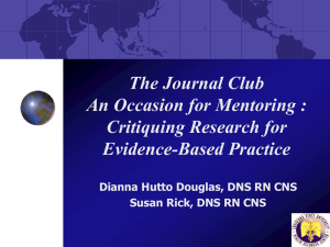 The Journal Club An Occasion for Mentoring