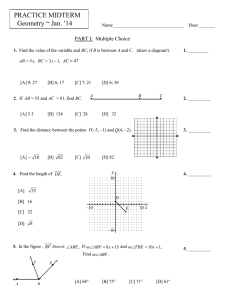 Geometry Midterm PRACTICE TEST Jan