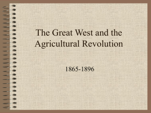 The Great West and the Agricultural Revolution
