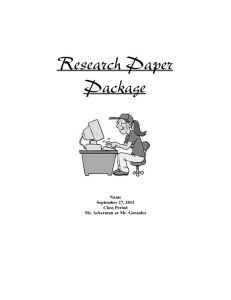 Research Paper Package - Ms. Ackerman