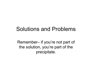 Solutions and Problems