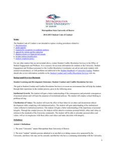 2015 Student Code of Conduct - Metropolitan State University of