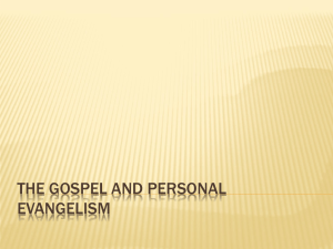 The Gospel and personal Evangelism