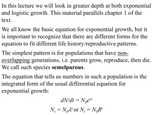 Exponential growth, etc.
