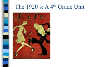 The 1920's: A 4th Grade Unit