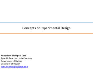 Concepts of Experimental Design