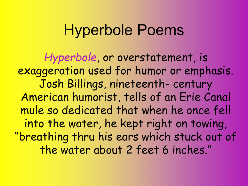 Examples Of Hyperbole