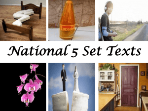 National 5 Set Texts 'Gap Year'