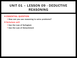 Unit 01 * Lesson 09 - Deductive Reasoning