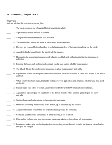 BL Worksheet, Chapter 10 & 11 Answer Section