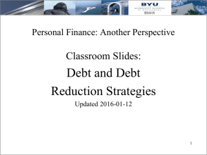 Debt and Debt Reduction Strategies