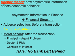 Economics of Financial Structure/Banking
