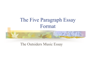 The Five Paragraph Essay Format