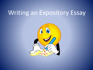 Writing an Expository Essay