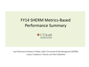 FY 14 SHERM Annual Report - University of Texas Health Science