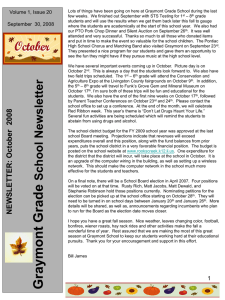 October 2008 Graymont Grade School Newsletter