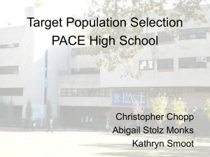 Target Population Selection PACE High School