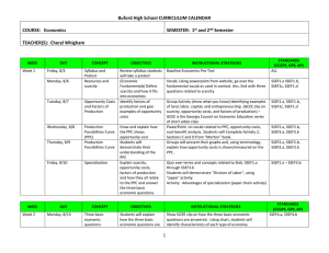 Buford High School CURRICULUM CALENDAR COURSE