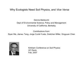 Why Ecologists Need Soil Physics - University of California, Berkeley