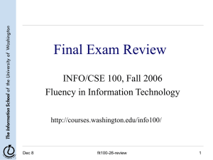 Final Exam Review - UW Courses Web Server