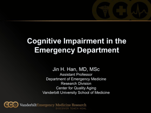 Combined Geriatrics ED Cognitive Impairment, Department of