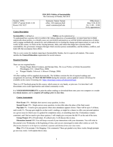 Syllabus for Politics of Sustainability - People