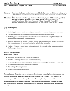 Technology Resume - Supporting Diverse Needs