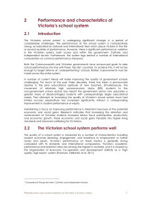 Chapter 2 - Performance and characteristics of Victoria's school