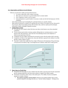 Ch16 Marketing Strategies for Growth Markets 16.1: Opportunities