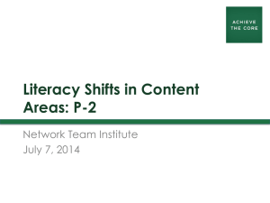 Literacy Shifts in Content Areas
