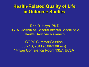 Health-Related Quality of Life in Outcome Studies