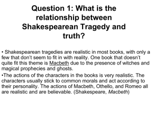 Question 1: What is the relationship between Shakespearean