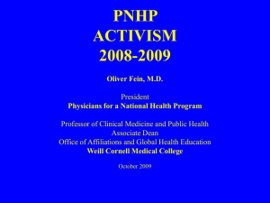 PNHP Activism - Physicians for a National Health Program