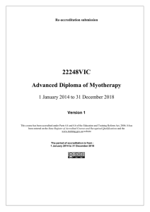 Advanced Diploma of Myotheraphy * 22248VIC