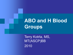 ABO and H Blood Groups