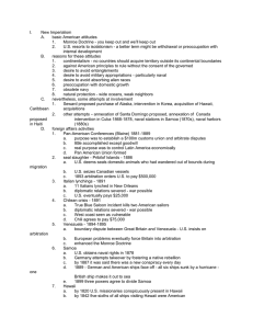 I. New Imperialism A. basic American attitudes 1. Monroe Doctrine