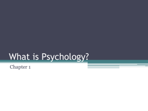 Chapter 1 - What is Psychology?