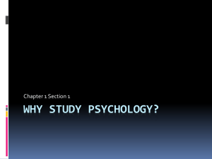 Why Study Psychology? - Cherokee County Schools