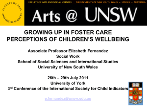 Growing up in Foster Care - International Society for Child Indicators